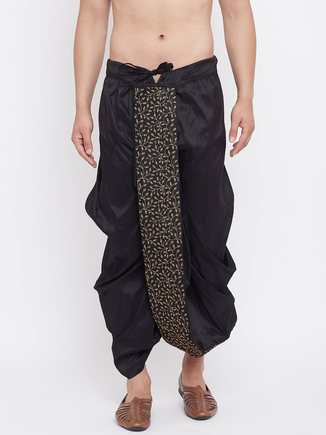 Gota Lace Embellished Black Dhoti Pants | EST-RPSAL-081 | Cilory.com